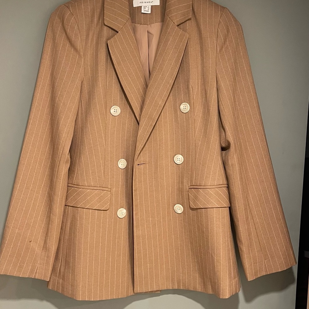 SOLD - Tan Pinstripe Blazer
